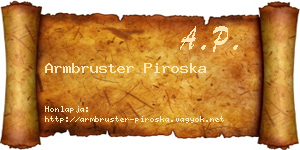 Armbruster Piroska névjegykártya